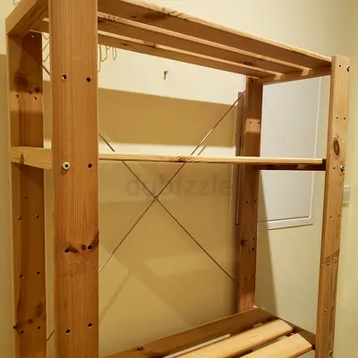 Solid Pine Open Shelf Unit — Good Condition