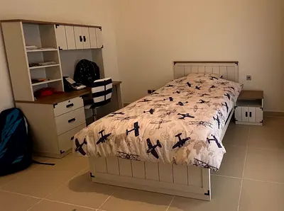 Single bed with matching study desk and chair - And the mattress ,good condition 120/ 200 cm