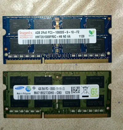 Ddr3 laptop ram 4gb+4gb used
