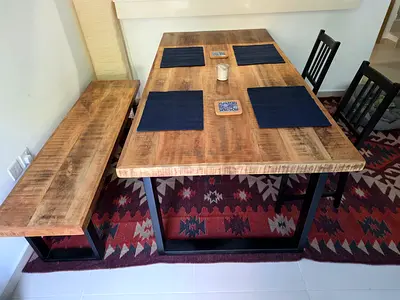 Solid Wood Dining Table and Bench