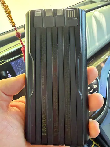 High Capacity Portable Power Bank with Built-in Cables