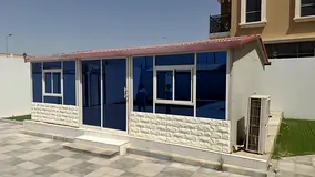 Premium 6x4m Outdoor Majlis / Tent (Sandwich Panel) with Glass Facade  AC