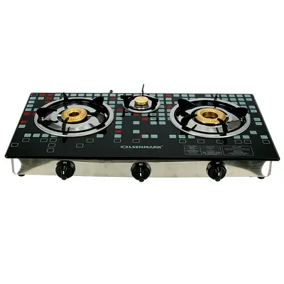 3-Burner Glass Top Gas Stove - Olsenmark, Good Condition