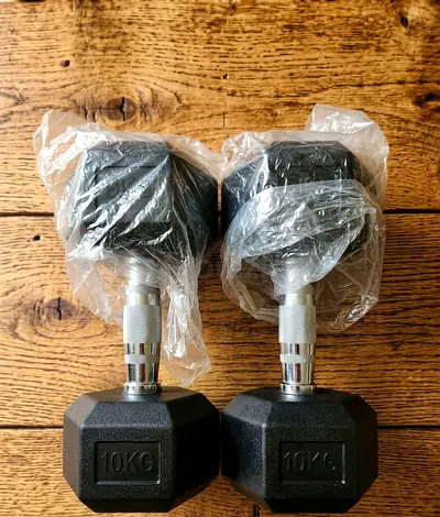 BRAND NEW PREMIUM 10KG HEX DUMBBELLS (PAIR)