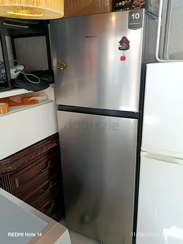 Hisense 2-Door Refrigerator - Stainless Steel, Good Working Condition