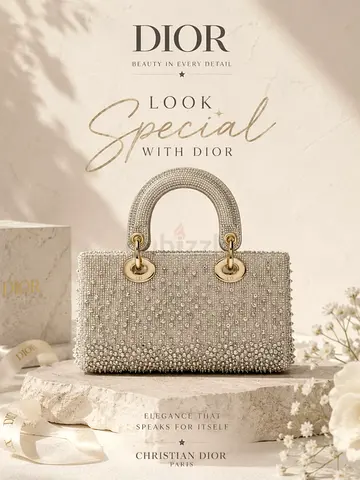 Super master quality, Christian Dior beaded Lady Dior handbag - silver evening bag