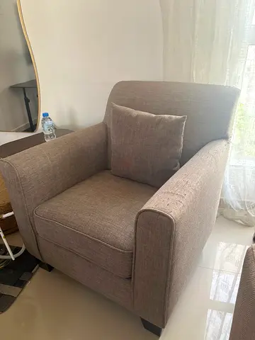 Comfortable Fabric Single Seater Armchair with Cushion