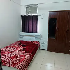 Fully furnished family room available for monthly rent in Al Qusais. 5 minute walk from DAFZA Metro.