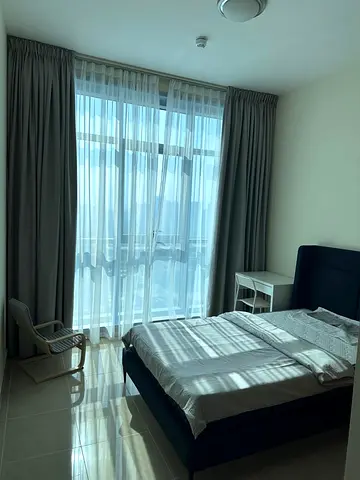 For monthly rent – ​​Two bedrooms and a living room in Corniche Residence Towers, Ajman