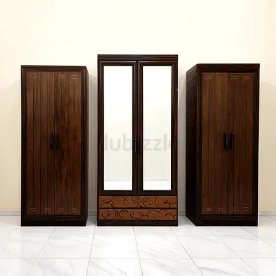 Solid dark wood wardrobe / armoire - good condition