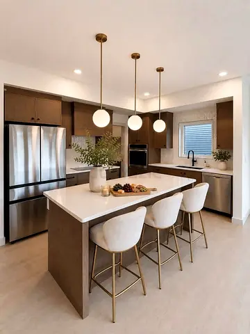 Modern kitchen island Marble Top Custom Made