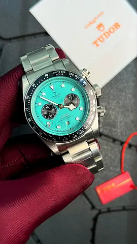Tudor Chronograph with Turquoise Dial - Stainless Steel