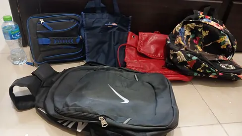 Backpacks, lunch bag
