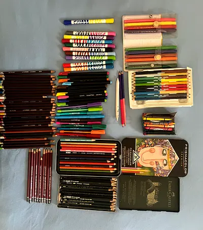 Art Supplies Collection for Drawing and Painting