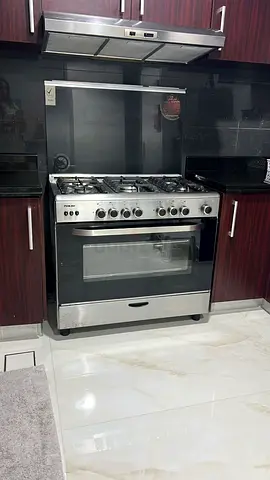 Stainless Steel Freestanding Gas Range with Hood - Good Working Condition