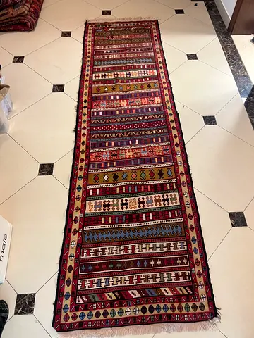 Handwoven Persian Narrow Runner Rug