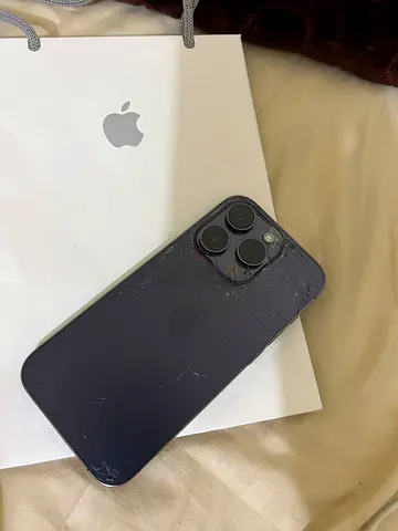 Used Apple iPhone 14 Pro (cracked back) - other parts in good condition battery 94%