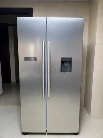 Hisense Stainless Steel Side-by-Side Refrigerator with Water Dispenser