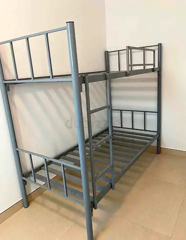 Second hand Metal Bunk Bed Frame - Grey, Good Condition
