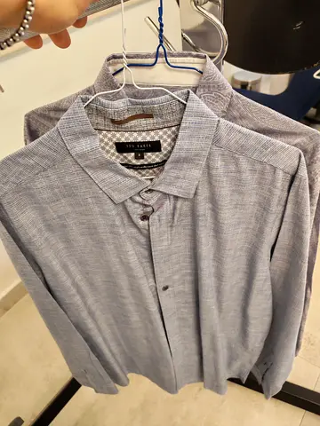 Ted Baker mens light blue long-sleeve button-up shirt, size L