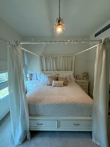Canopy Four-Poster Queen Bed with Drawers