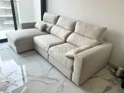 Ikea Eskilstuna L shape sofa under storage