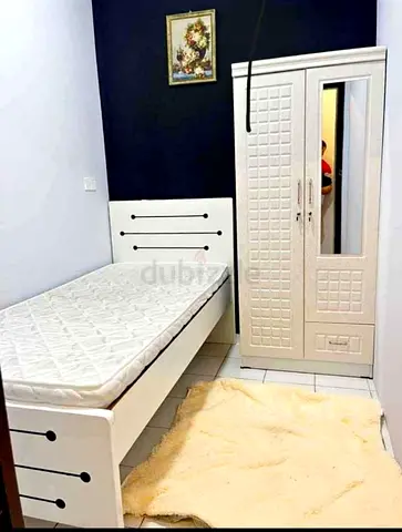 White Single Bed and Two-Door Wardrobe Set