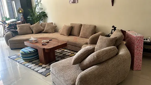 Light Grey Modular Sofa with Cushions - Good Condition - urgent -