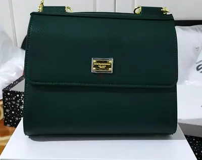 Dark Green Structured Shoulder Bag - Good Condition