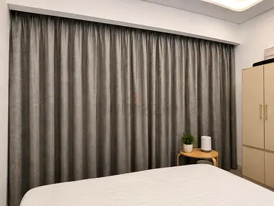 Full-length Grey Bedroom Curtains - Ready to Install
