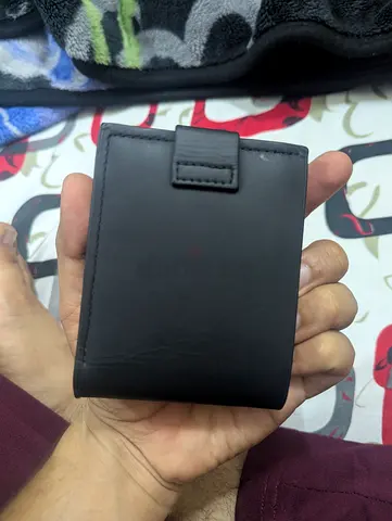 Black Leather Bi-Fold Wallet with Card Tab - Used
