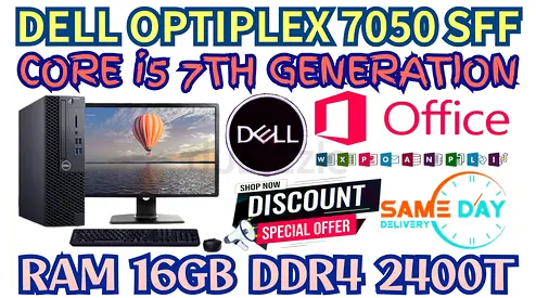 DELL OPTIPLEX 7050 SFF RAM 16GB DDR4 CPU INTEL CORE I5 7TH GENERATION SSD 256GB NVME M2 (FULL SET)