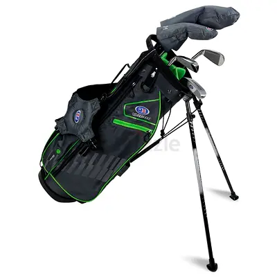 Golf stand bag with clubs and headcovers - used set
