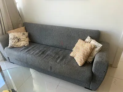 Gray 3-Seater Fabric Sofa bed in Good Condition