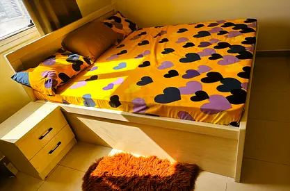 Bed with mattress