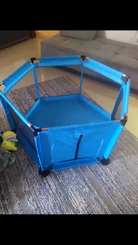 Foldable Hexagon Playpen / Play Yard in Blue — Good Condition