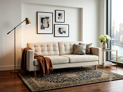 Light beige 3-seater sofa with  - good condition
