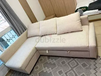 IKEA Beige FRIHETEN L Shape Sofa 204 x 140 cm