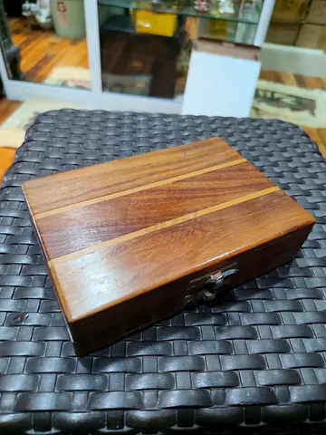 Vintage Handcrafted Wooden Travel Backgammon Set with Wood Pieces 15cm