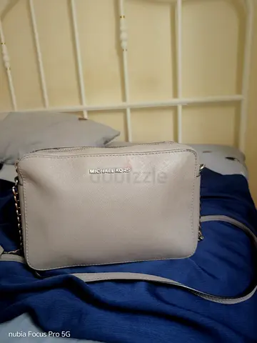 Original Michael Kors Gray Saffiano Leather Crossbody Bag