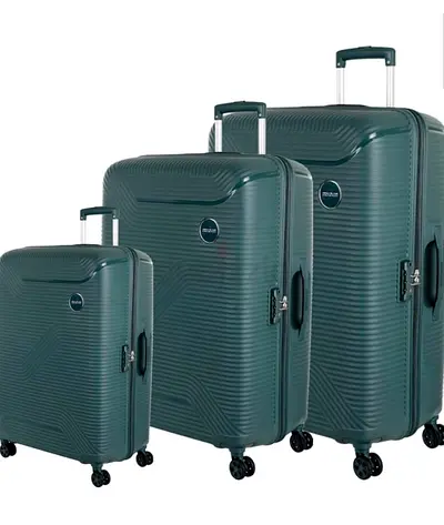 American Tourister - Set of 3 Hard Shell Spinner Luggage - Green, Lightly Used