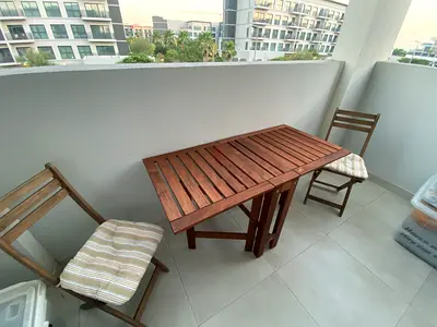 Wooden Folding Balcony Table with 2 Chairs