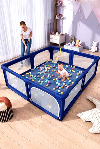 Playpen fance For Toddlers, Extra Large Baby Playard with Gate, 150 x 180 cm Infant Safety Activity