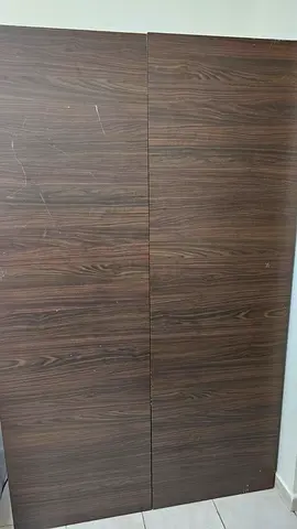 Two Door Dark Wood Finish Wardrobe