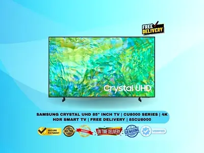 Samsung Crystal UHD 85 Inch TV | CU8000 Series | 4K HDR Smart TV | Free Delivery | 85CU8000