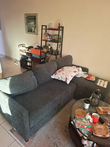 Dark grey 3-seater fabric sofa in good condition