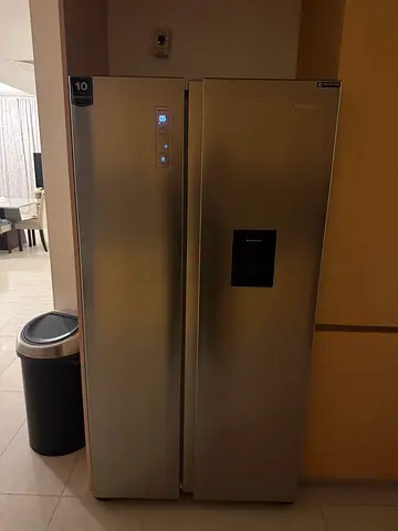 Hisense Stainless Steel Refrigerator with Water Dispenser - Good Condition