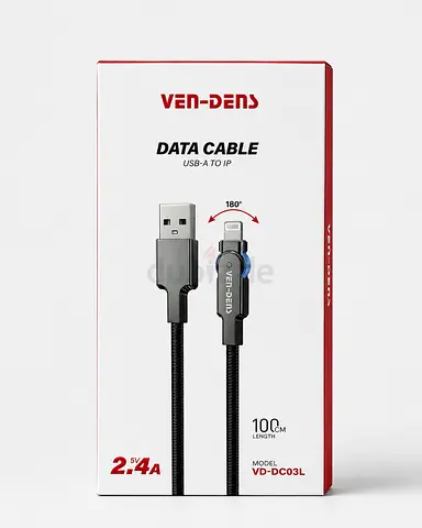 Ven-Dens USB-A to Lightning 1m Data  Charging Cable (2.4A)