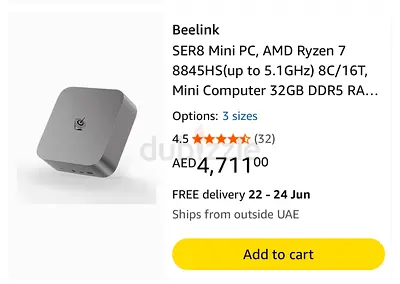 Beelink SER 8 Mini PC with AMD Ryzen 7 8745HS, 32GB DDR5 and 1TB SSD