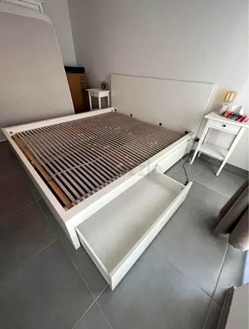 IKEA White MALM King Storage Bed with IKEA Mattress 180 x 200 cm
